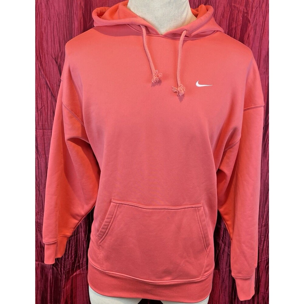 Womens Nike Therma Fit Pink Fleece Pullover Hoodie Sweatshirt sz XL